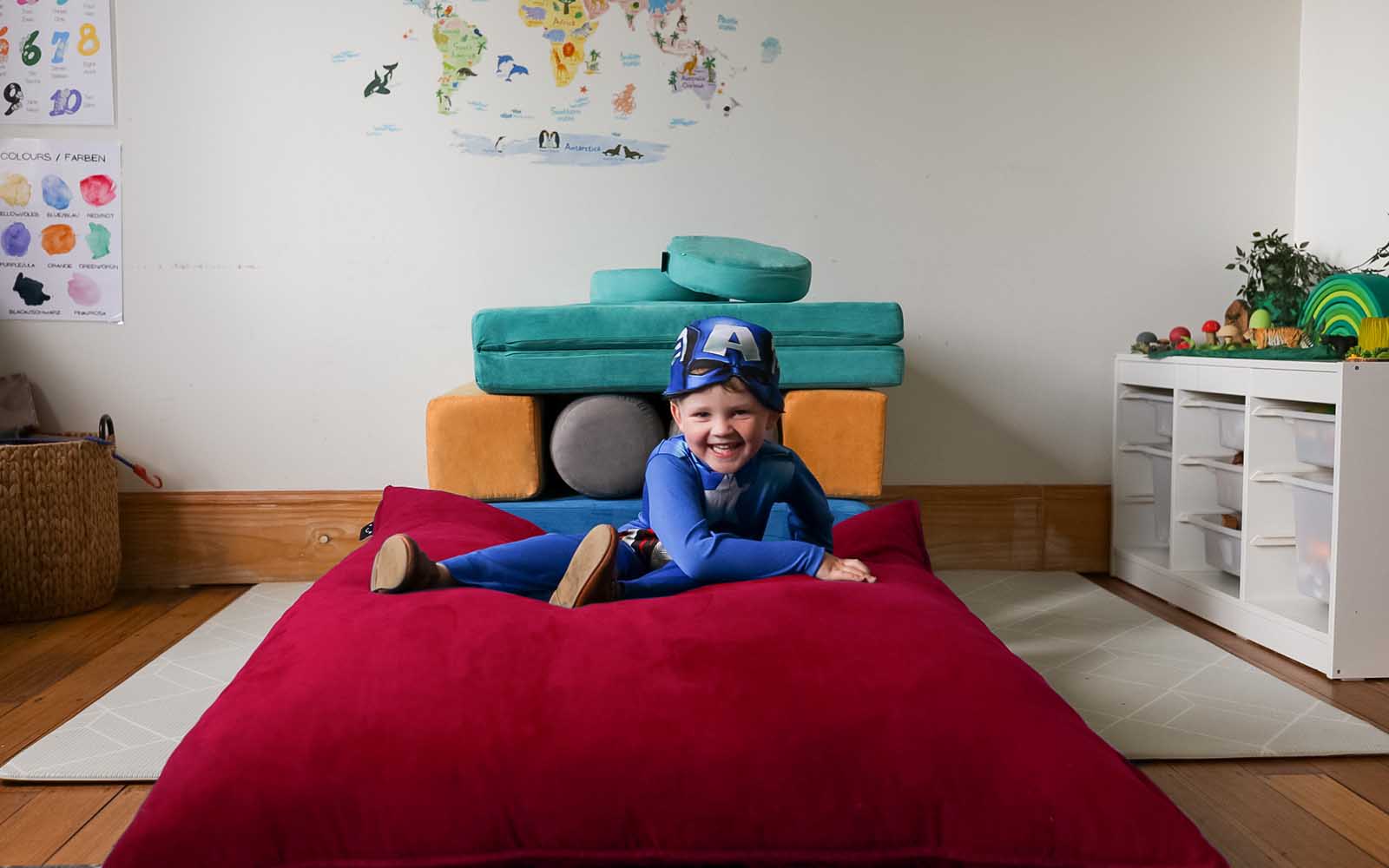 Buddy Play Sensory Crash Pad - Ruby Red
